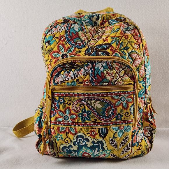 Vera Bradley Handbags - Vera Bradley Large Quilted Backpack Floral Cotton Lightweight Earbud Port